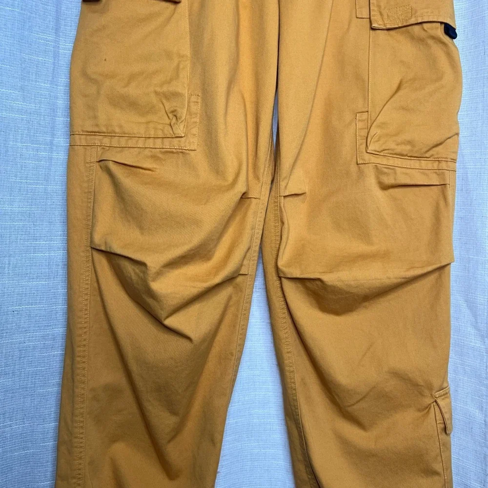 Y2K 90s Vintage Abercrombie & Fitch Paratrooper Utility Cargo Pants Yellow Small